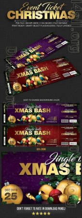 GraphicRiver - Xmas Bash Party Event Ticket - 22968889