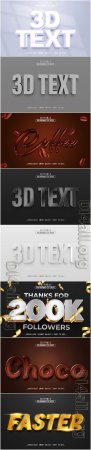 8 Psd style text effect editable set vol 49