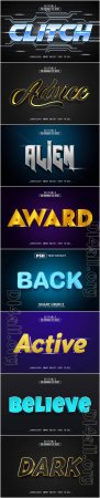 8 Psd style text effect editable set vol 47