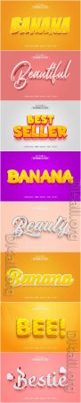 8 Psd style text effect editable set vol 41