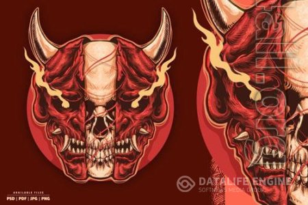 Devil Skull Illustration