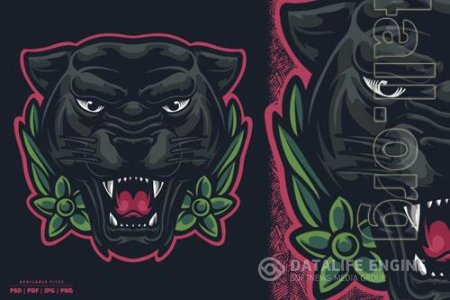 Black Panther Head Illustration