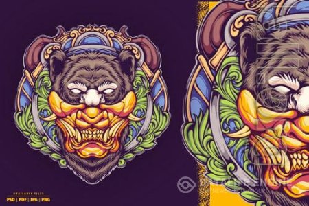 Bear Mask Illustration