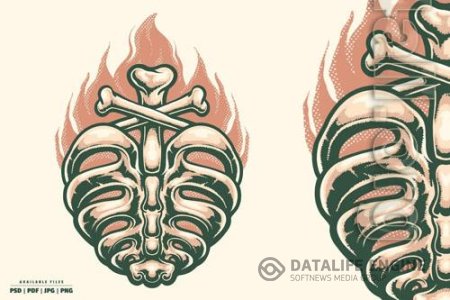 Burn Ribs Illustration