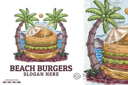 Beach Burgers Logo Designs